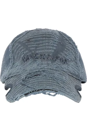 Balenciaga Destroyed Cotton Denim Cap