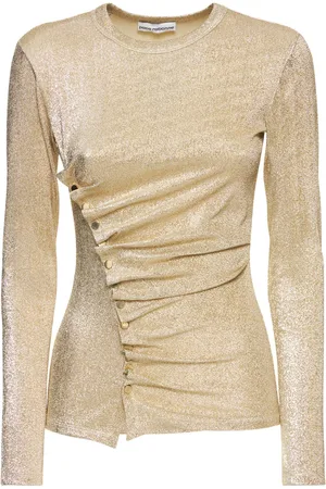 Paco rabanne Stretch Jersey Lurex Long Sleeve Top