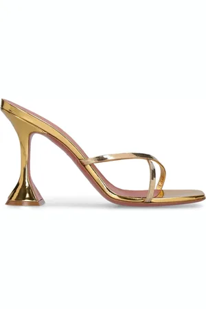 Amina Muaddi 95mm Henson Mirror Leather Sandals