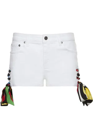 Puccini Denim Mini Shorts W/foulard Laces