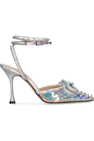 Mach & Mach 100mm Double Bow Pvc & Leather Sandals