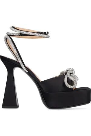 Mach & Mach 140mm Double Bow Satin Sandals
