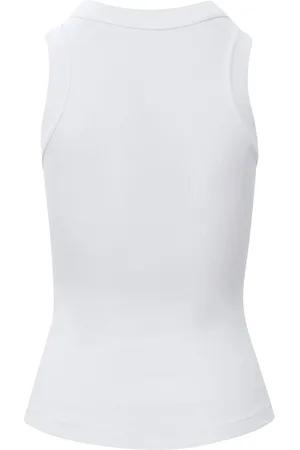 BRANDON MAXWELL The Jane Ribbed Jersey Tank Top