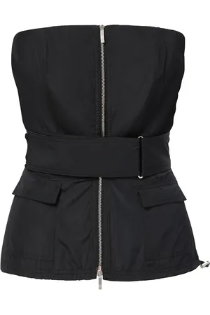 BRANDON MAXWELL The Bee Belted Taffeta Tube Top