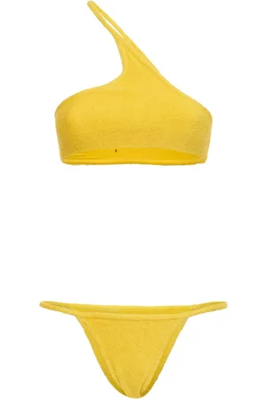 The Attico Terry Cloth One-shoulder Bikini