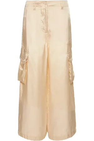 Aspesi Satin Cargo Mid Rise Wide Pants