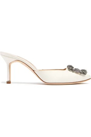Manolo Blahnik 70mm Hangisi Satin Mules
