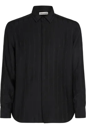 Saint Laurent Cassandre Striped Silk Shirt