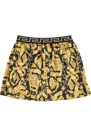 VERSACE Barocco Print Pleated Twill Mini Skirt