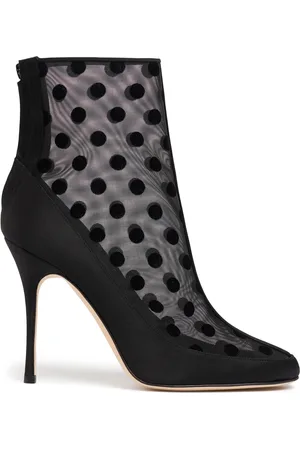 Manolo Blahnik 105mm Mukinka Mesh Ankle Boots