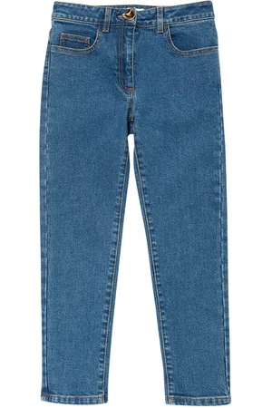 Moschino Embroidered Logo Cotton Jeans