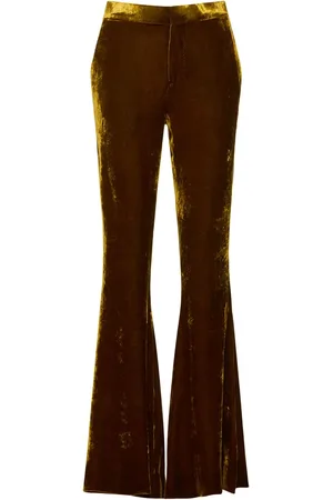 PETAR PETROV Velvet Mid Rise Flared Pants