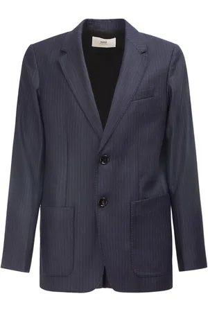 Ami Pinstriped Single Breast Jacket
