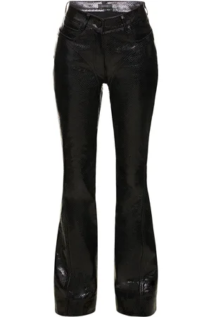 MUGLER Snake Leather Flared Pants