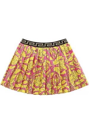 VERSACE Barocco Print Pleated Twill Mini Skirt