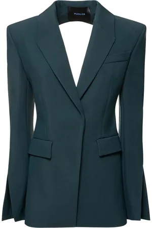 MUGLER Heavy Fluid Viscose & Wool Wrap Jacket