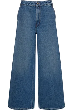 Gauchere Low Waist Cotton Denim Wide Leg Jeans