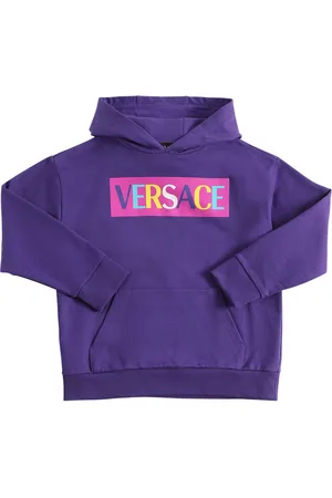 VERSACE Logo Print Cotton Hoodie