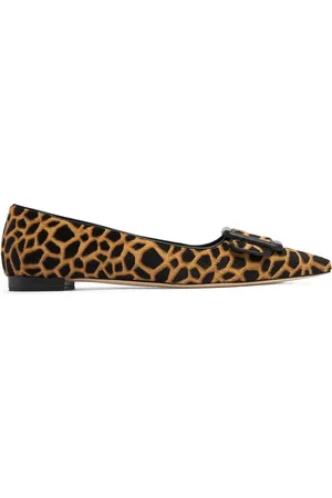 Manolo Blahnik 10mm Maysale Ponyskin Flats