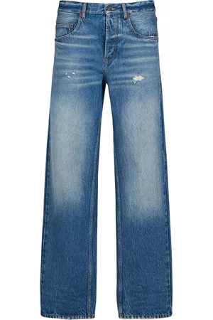 Saint Laurent Baggy Cotton Denim Jeans