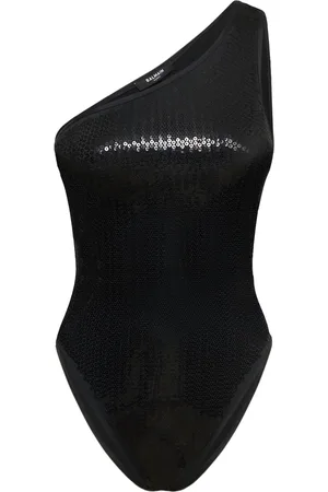 Balmain Sequined One Piece Swimsuit W/ Belt