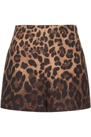 VALENTINO Leo Print Crepe Couture High Rise Shorts