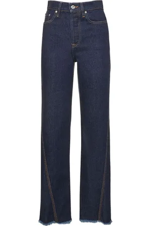 Lanvin Twisted Denim High Waist Straight Jeans