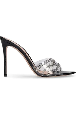 Gianvito Rossi 105mm Rika Plexi & Patent Leather Mules
