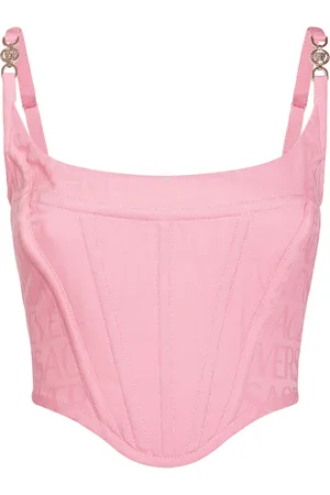 VERSACE Logo Jacquard Wool Corset Top