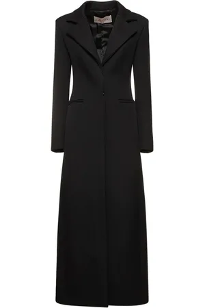 VALENTINO Bonded Wool Blend Long Coat