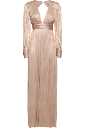 MARIA LUCIA HOHAN Smaranda Foiled Silk Tulle Long Dress