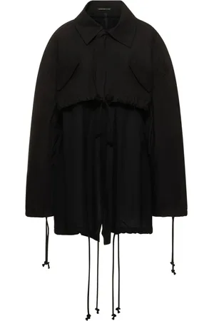 YOHJI YAMAMOTO Layered Cotton Drill Short Jacket