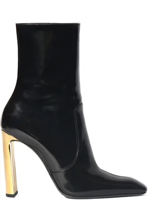 Saint Laurent 105mm Auteuil Leather Ankle Boots