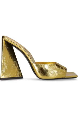 The Attico 115mm Devon Metallic Faux Leather Mules