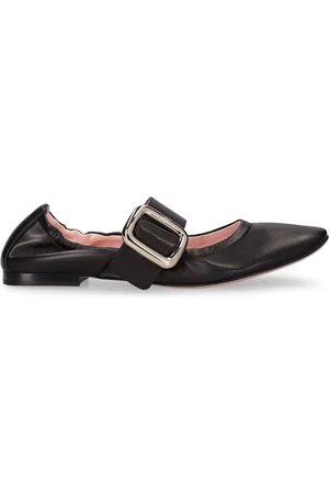 Roger Vivier 5mm Choc Babies Leather Flat Shoes