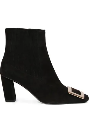 Roger Vivier 75mm Belle Vivier Suede Ankle Boots