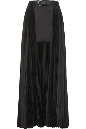 Peter Do Pleated Tech Open Skirt W/ Leather Belt