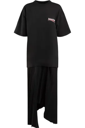 Balenciaga Pleated Nylon T-shirt Dress