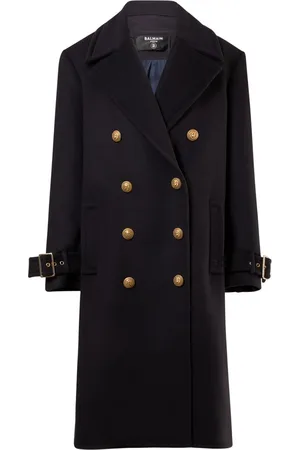 Balmain Oversized Double Breasted Wool Coat