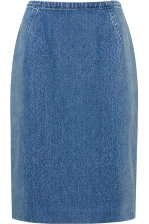 VERSACE Denim Pencil Skirt W/ Back Slit