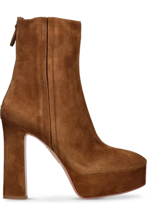 Aquazzura 120mm Groove Suede Ankle Boots