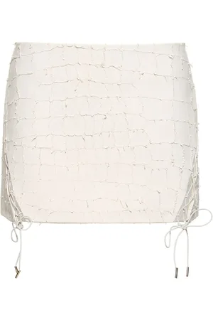 DION LEE Snake Etched Leather Mini Skirt