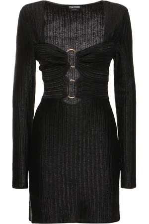 Tom Ford Lurex Cotton & Wool Knit Mini Dress