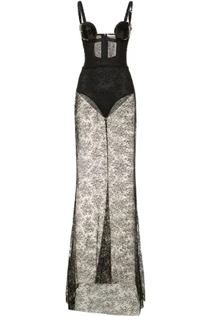Nensi Dojaka Sequined Lace Maxi Corset Dress