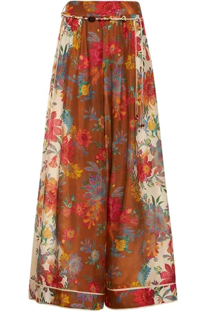 ZIMMERMANN Ginger Floral Relaxed Fit Silk Pants