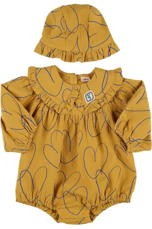Jelly Mallow Printed Cotton Poplin Bodysuit & Hat