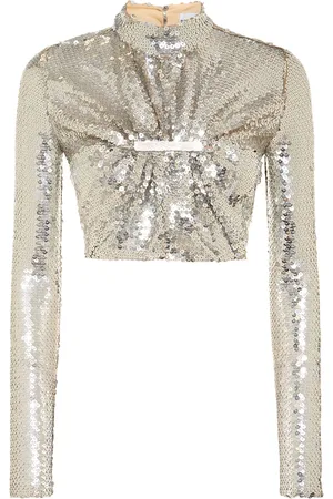 Paco rabanne Lvr Exclusive Sequined Jersey Crop Top