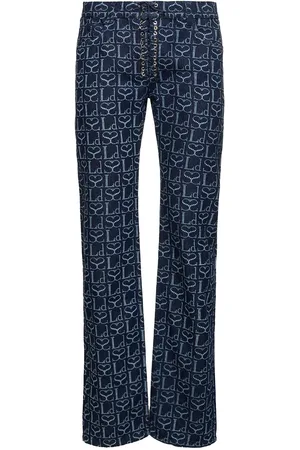 Ludovic De Saint Sernin Monogram Cotton Denim Straight Jeans