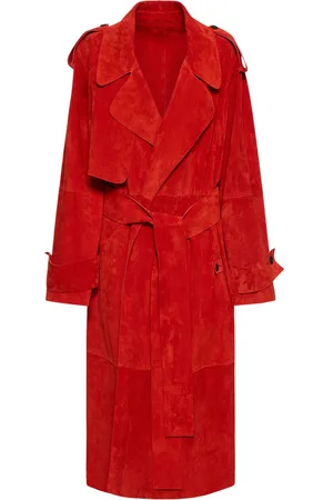 Salvatore Ferragamo Lvr Exclusive Suede Belted Trench Coat