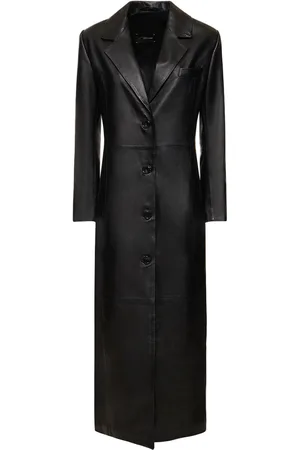Manokhi Milla Single Breast Leather Trench Coat